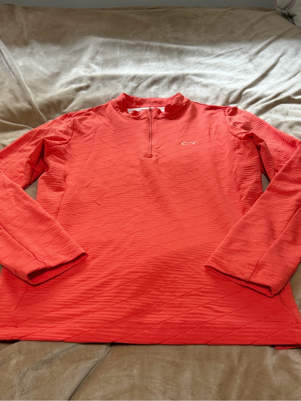 Straight Down Women’s Coral Quarter-Zip Performance Sweater Golf Size Medium